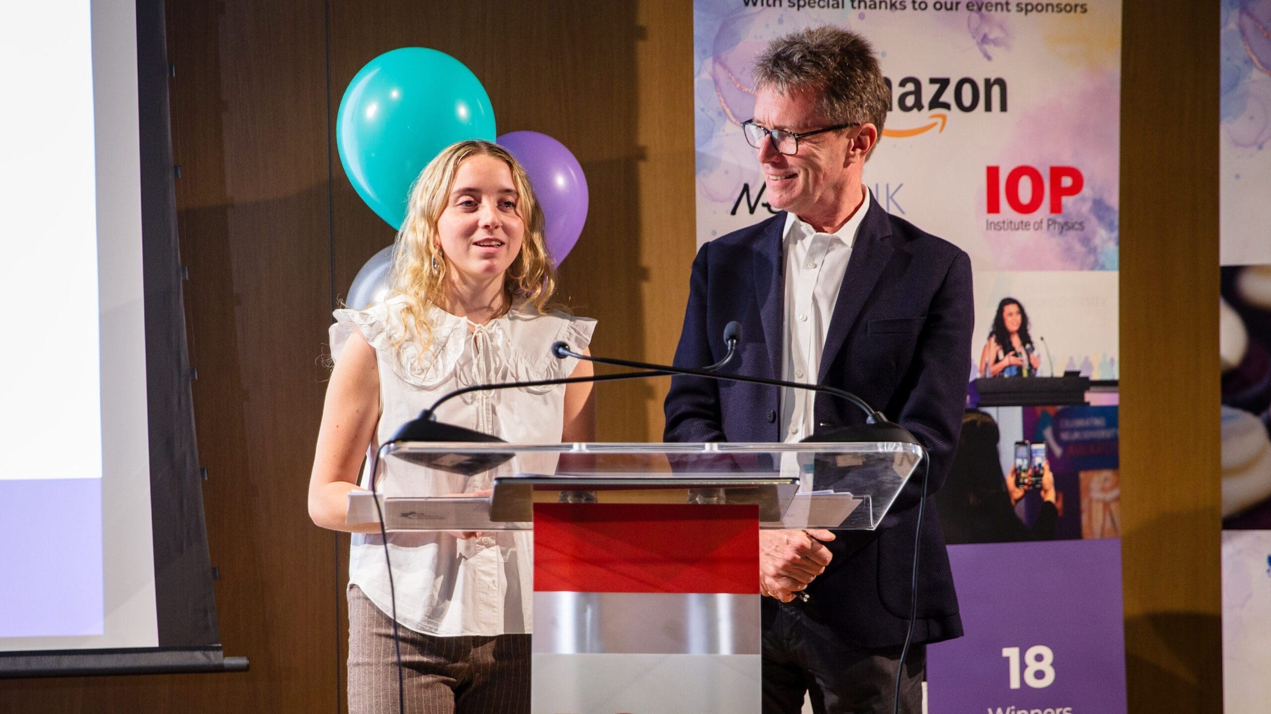Nicky Campbell and Kirst Campbell hosting the Celebrating Neurodiversity Awards at the London Institue of Physics